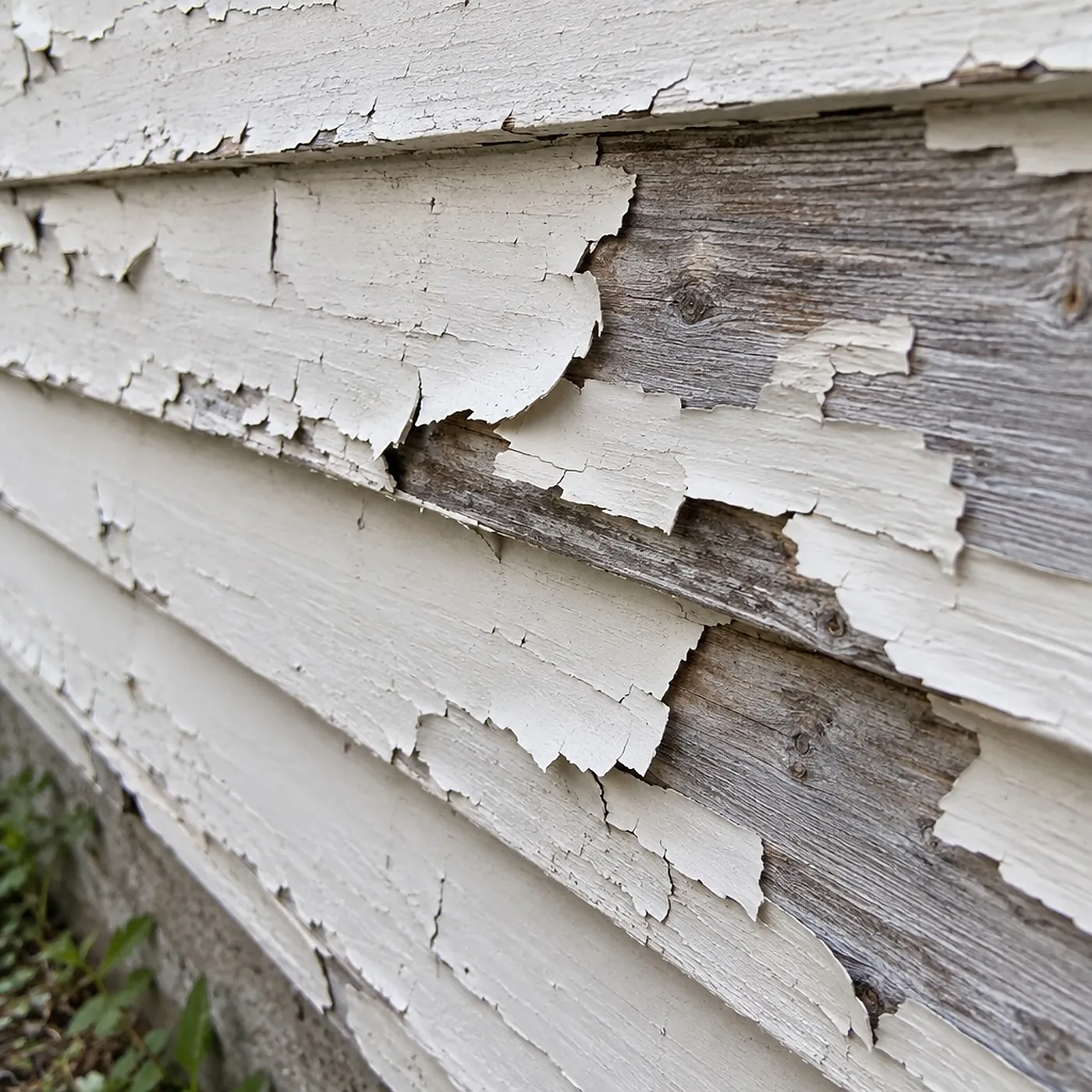 Paint peeling in flakes from wood siding